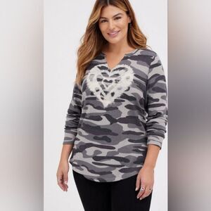 Torrid Gray Camo Long Sleeve Tee